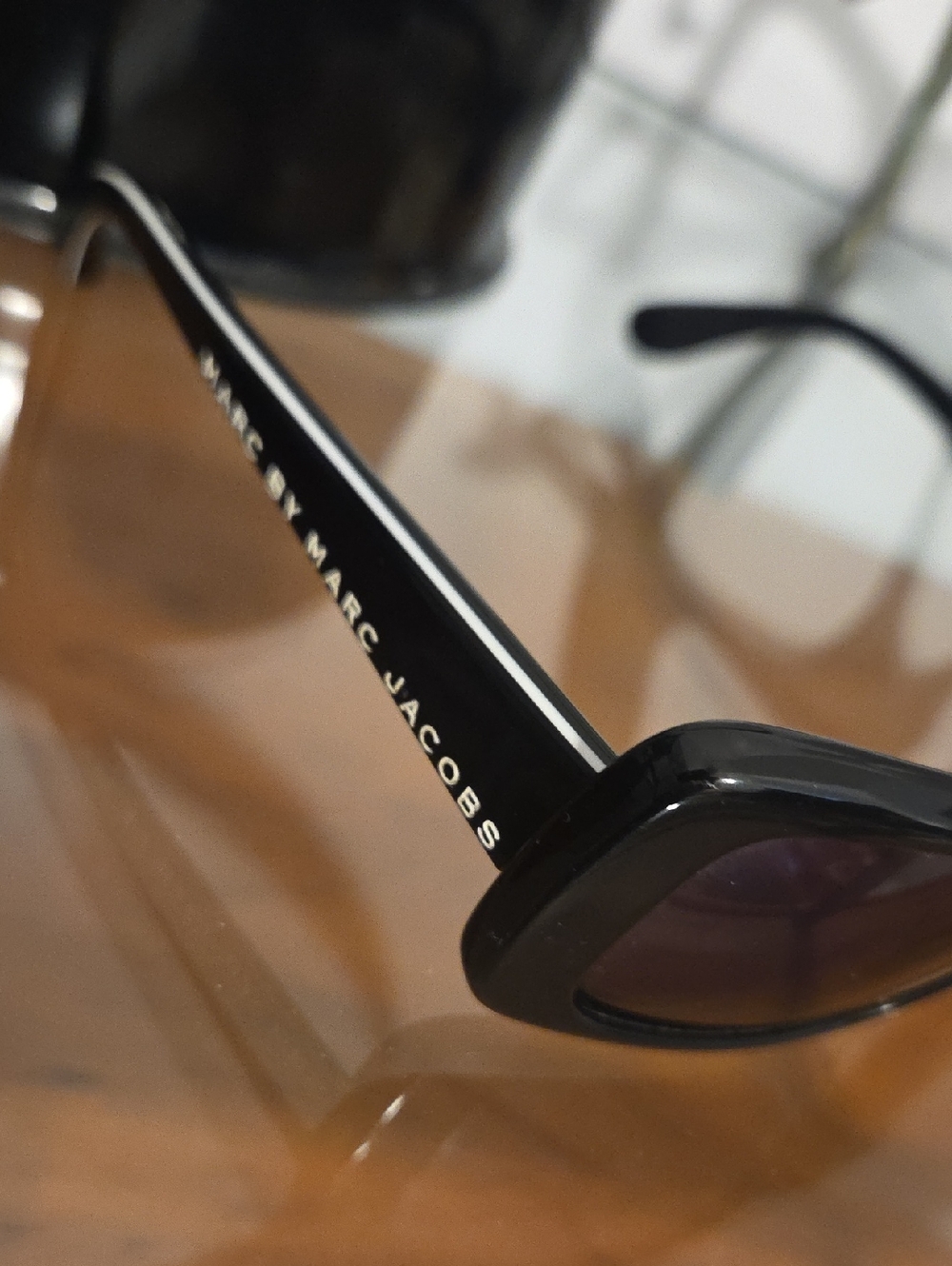 Marc by Marc Jacobs Black Sunglass Arms with White Logo
